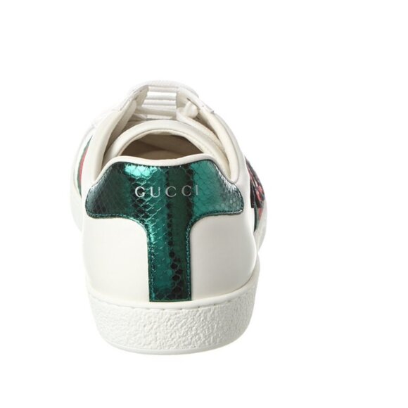 Gucci Ace Embroidered Snake Leather Sneaker - Picture 2 of 4